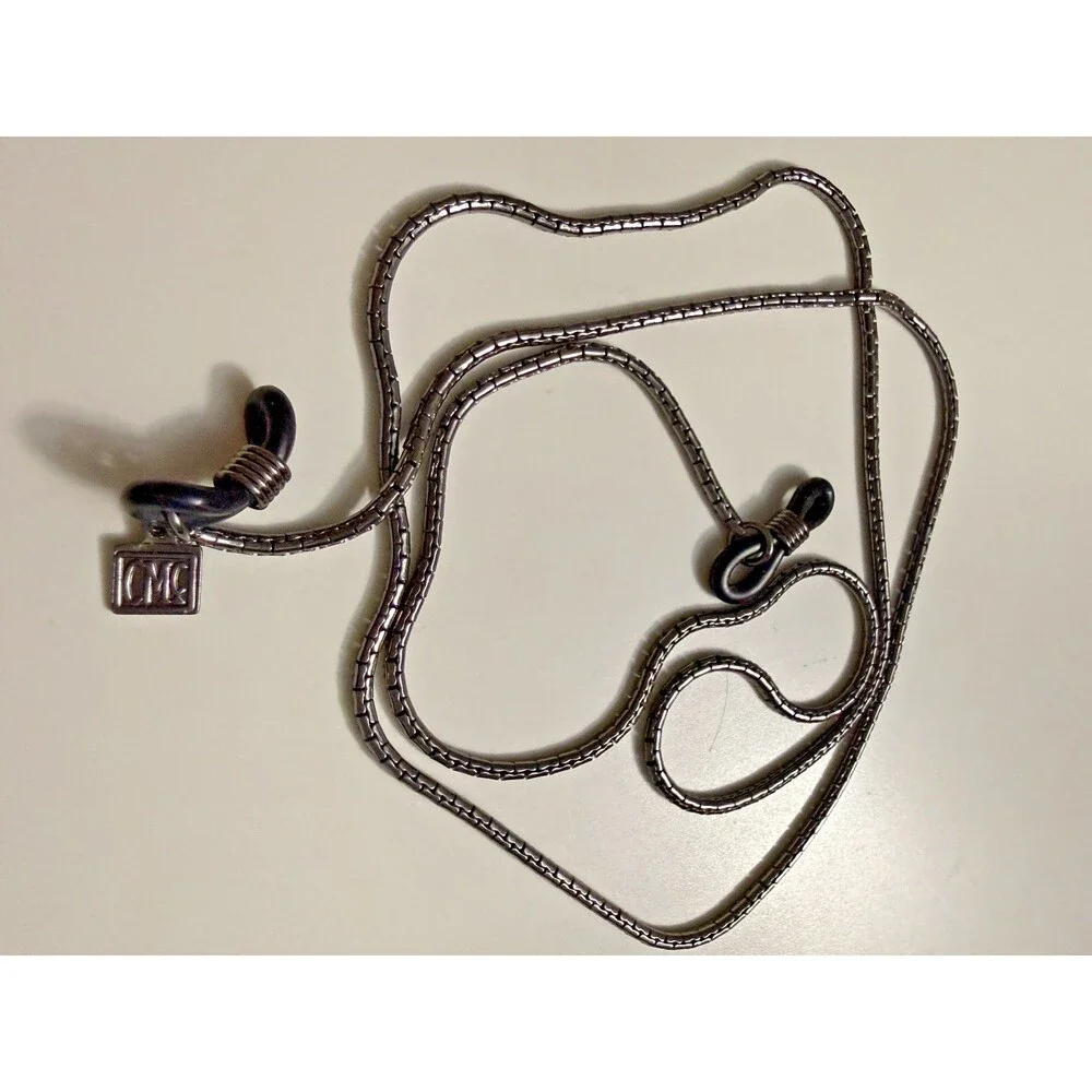 Vintage Eyeglass Chain Liquid Gunmetal Minimalist Sleek Classic CMC